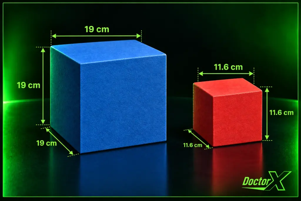 Comparación en cubos de volumen pastillas / MDMA