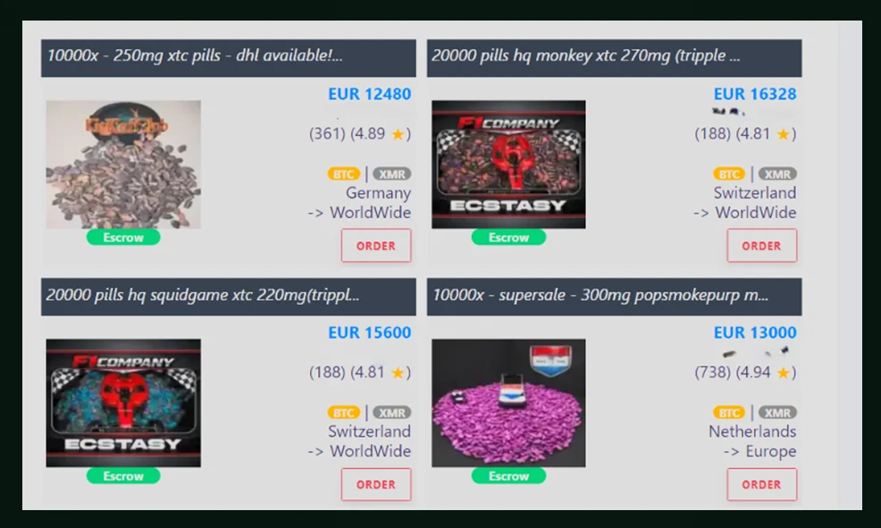 Anuncios con lotes de 10.000 - 20.000 pastillas