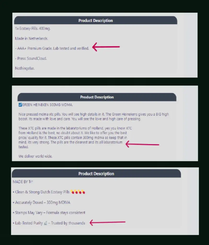 Comentarios de los vendedores sobre lab testing