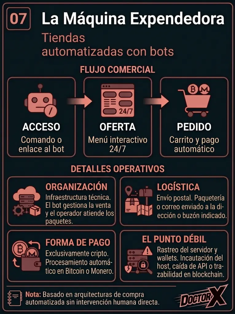 Modelo automatizado en el comercio de drogas facilitado por apps de mensajeria instantanea
